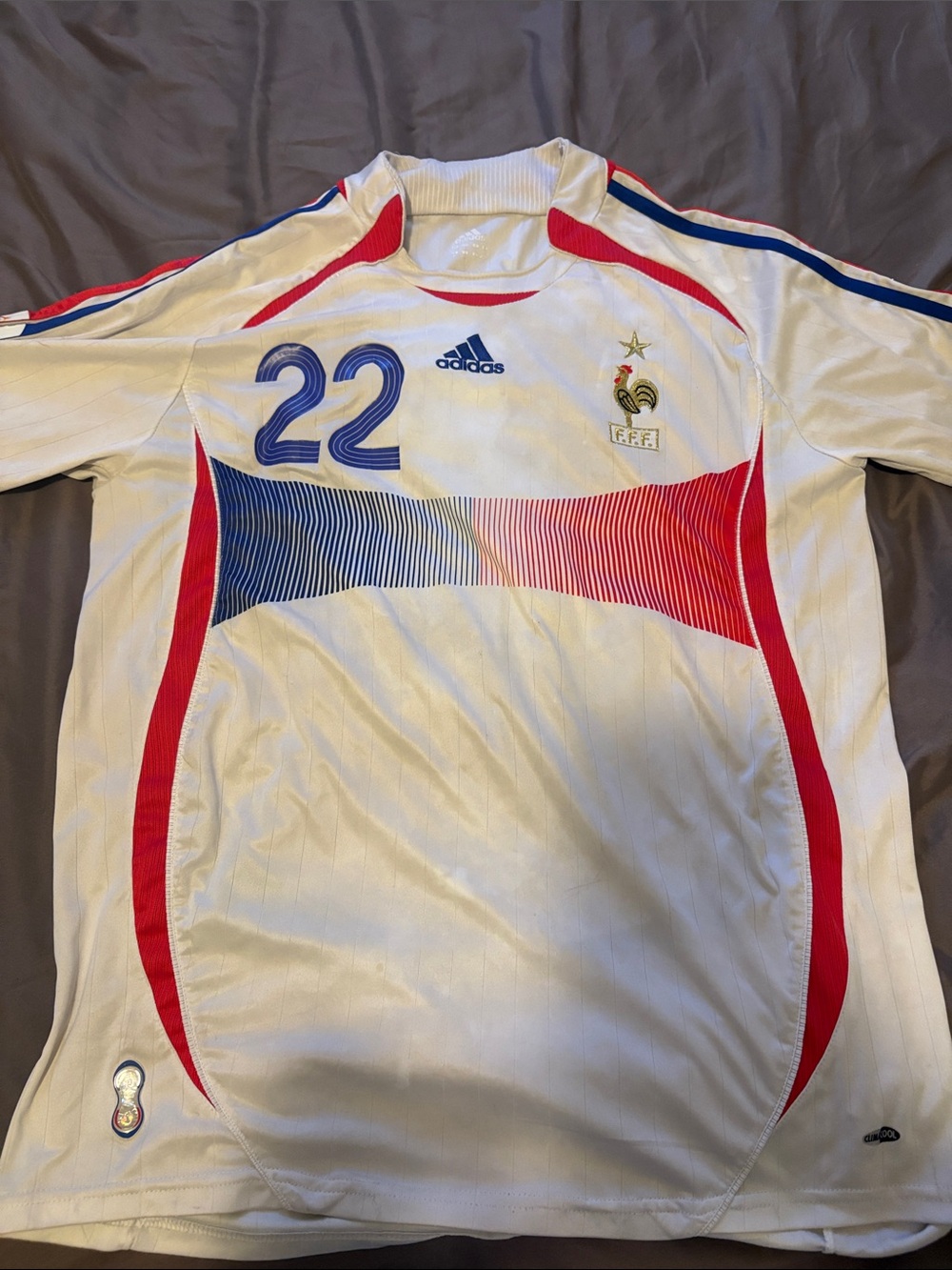 adidas White France National Team Soccer Jersey 2006 FIFA World Cup